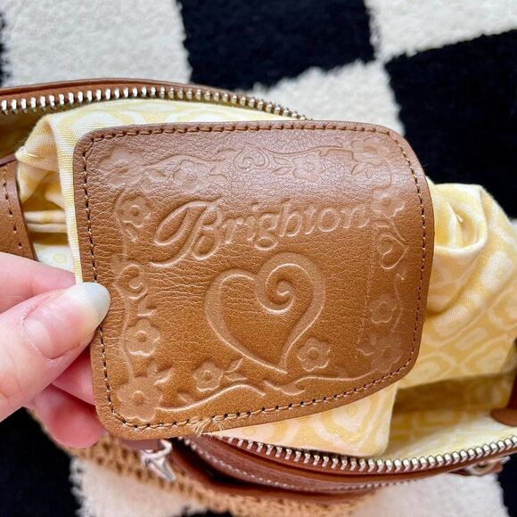 Brighton Woven Straw Brown Leather Crossbody Bag - Picture 8 of 8